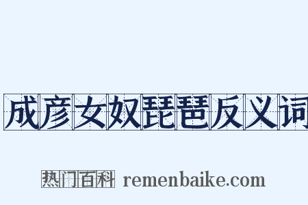 成彦女奴琵琶反义词是什么意思的图片